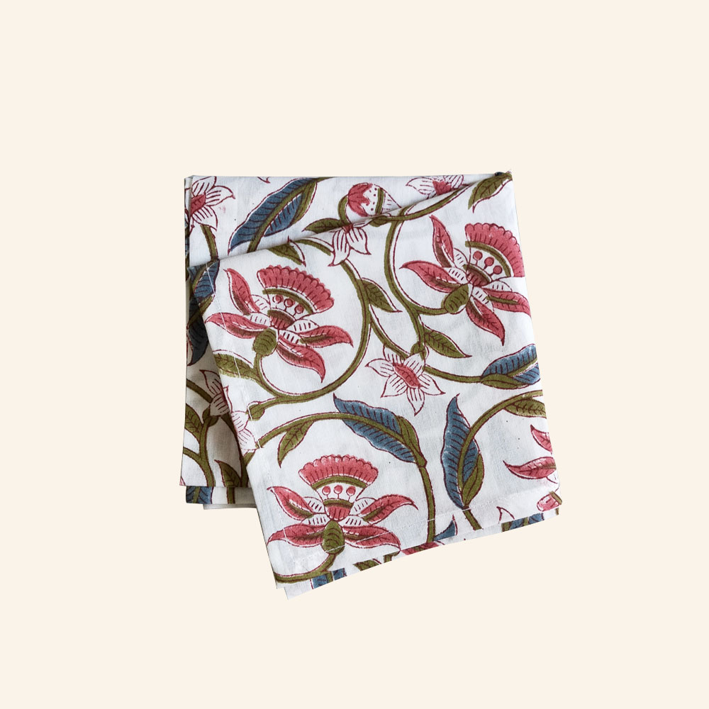 INDIAN COTTON BLOCK PRINTED NAPKIN-01 INDIAN COTTON BLOCK PRINTED NAPKIN-01
