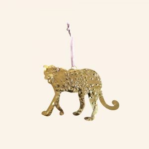 BRASS DECOR ORNAMENT LEOPARD