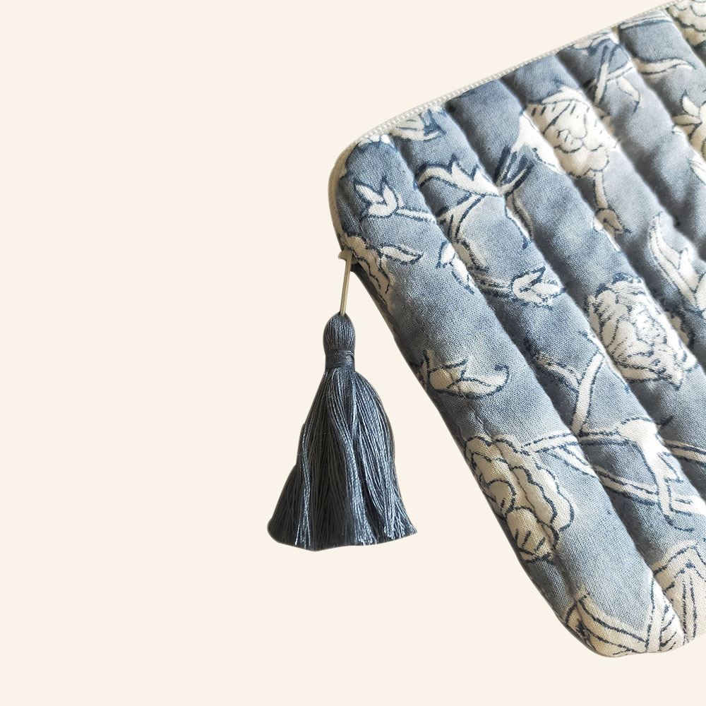 QUILTED BLOCK PRINTED EVERYDAY POUCH-01-1 QUILTED BLOCK PRINTED EVERYDAY POUCH-01-1