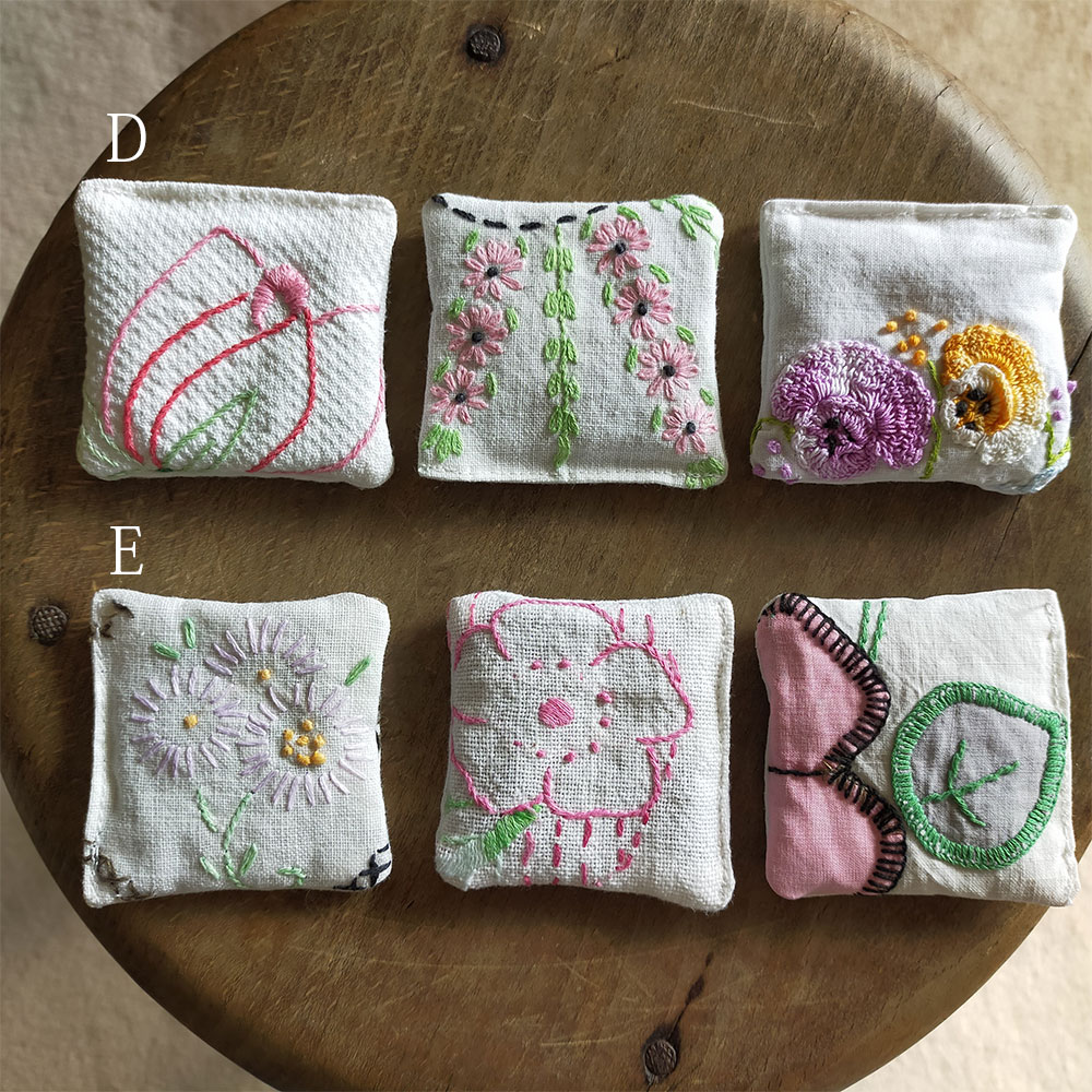 EMBROIDERED LAVENDER BAGS-2 EMBROIDERED LAVENDER BAGS-2