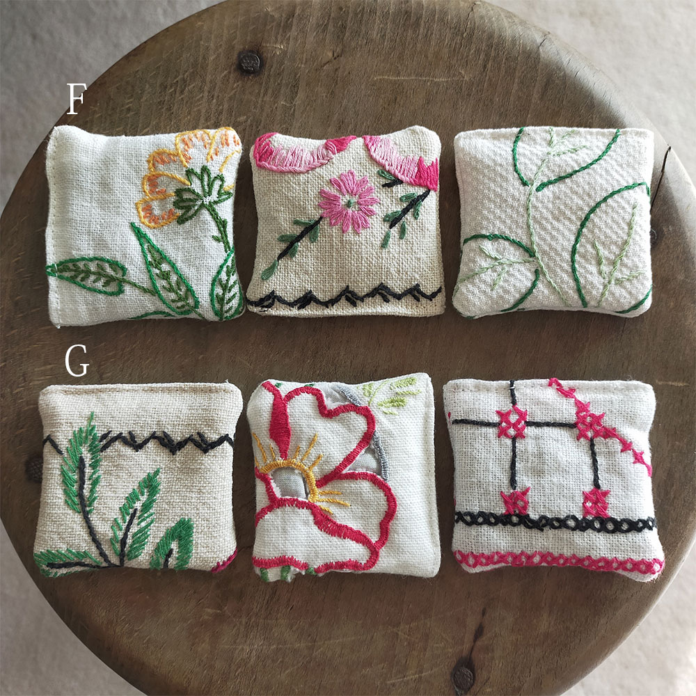 EMBROIDERED LAVENDER BAGS-3 EMBROIDERED LAVENDER BAGS-3